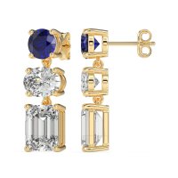 Three-Stone Dangle Earrings
