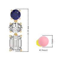 Three-Stone Dangle Earrings
