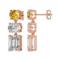 Three-Stone Dangle Earrings