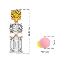 Three-Stone Dangle Earrings