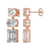 Three-Stone Dangle Earrings