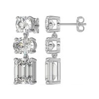 Three-Stone Dangle Earrings