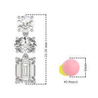 Three-Stone Dangle Earrings
