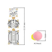 Three-Stone Dangle Earrings