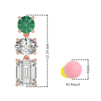 Three-Stone Dangle Earrings