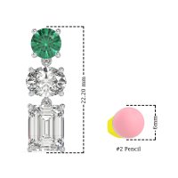 Three-Stone Dangle Earrings