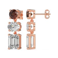 Three-Stone Dangle Earrings