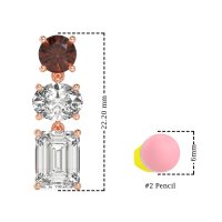 Three-Stone Dangle Earrings