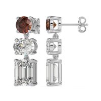 Three-Stone Dangle Earrings