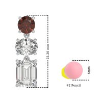 Three-Stone Dangle Earrings