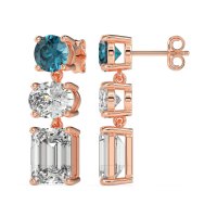 Three-Stone Dangle Earrings