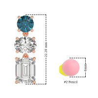 Three-Stone Dangle Earrings