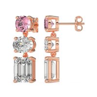 Three-Stone Dangle Earrings