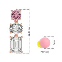 Three-Stone Dangle Earrings