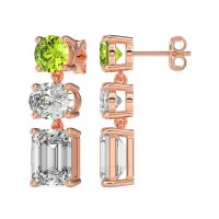 Three-Stone Dangle Earrings