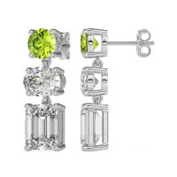 Three-Stone Dangle Earrings