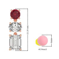 Three-Stone Dangle Earrings