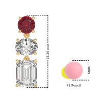 Three-Stone Dangle Earrings