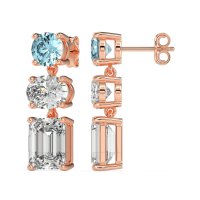 Three-Stone Dangle Earrings