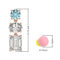 Three-Stone Dangle Earrings