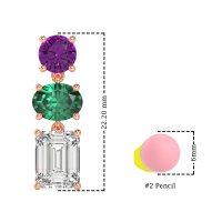 Three-Stone Dangle Earrings