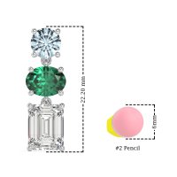 Three-Stone Dangle Earrings