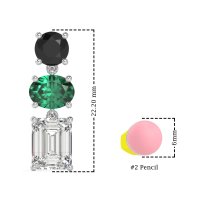Three-Stone Dangle Earrings