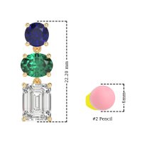 Three-Stone Dangle Earrings
