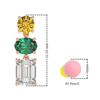 Three-Stone Dangle Earrings