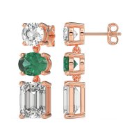 Three-Stone Dangle Earrings