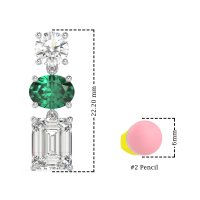 Three-Stone Dangle Earrings