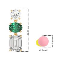 Three-Stone Dangle Earrings