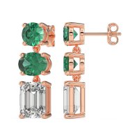 Three-Stone Dangle Earrings