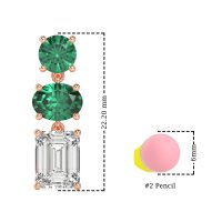 Three-Stone Dangle Earrings