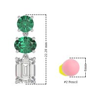 Three-Stone Dangle Earrings