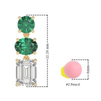 Three-Stone Dangle Earrings