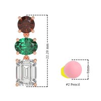 Three-Stone Dangle Earrings