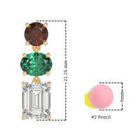 Three-Stone Dangle Earrings