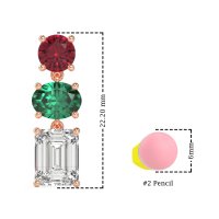 Three-Stone Dangle Earrings