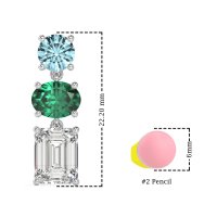 Three-Stone Dangle Earrings