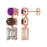 Three-Stone Dangle Earrings