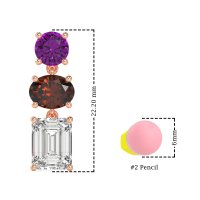 Three-Stone Dangle Earrings