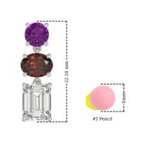 Three-Stone Dangle Earrings