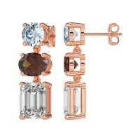 Three-Stone Dangle Earrings