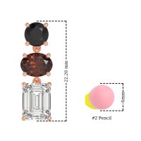 Three-Stone Dangle Earrings