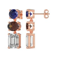 Three-Stone Dangle Earrings
