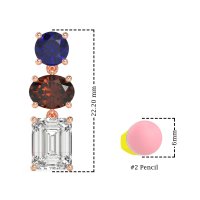 Three-Stone Dangle Earrings