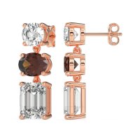 Three-Stone Dangle Earrings