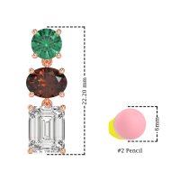 Three-Stone Dangle Earrings