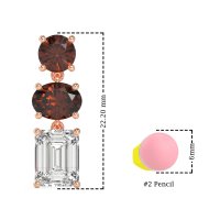 Three-Stone Dangle Earrings